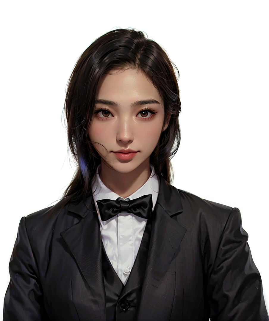 (Highest Resolution, clear_image), Highest quality, masterpiece, Very detailed, woman, Black Hair, all back, Brown skin, Arab, Beauty, Suspicious Smile, Formal suit,