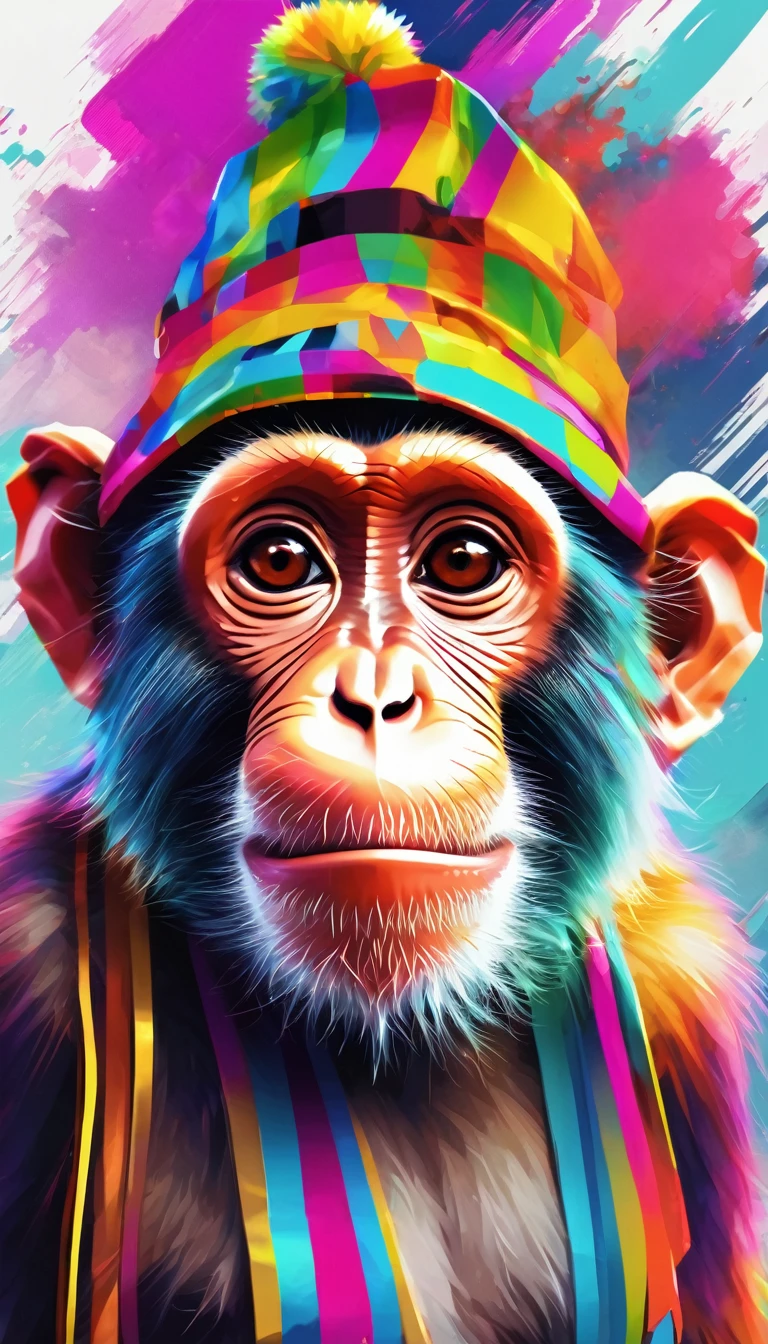 Create an NFT of the famous monkey with colorful hat