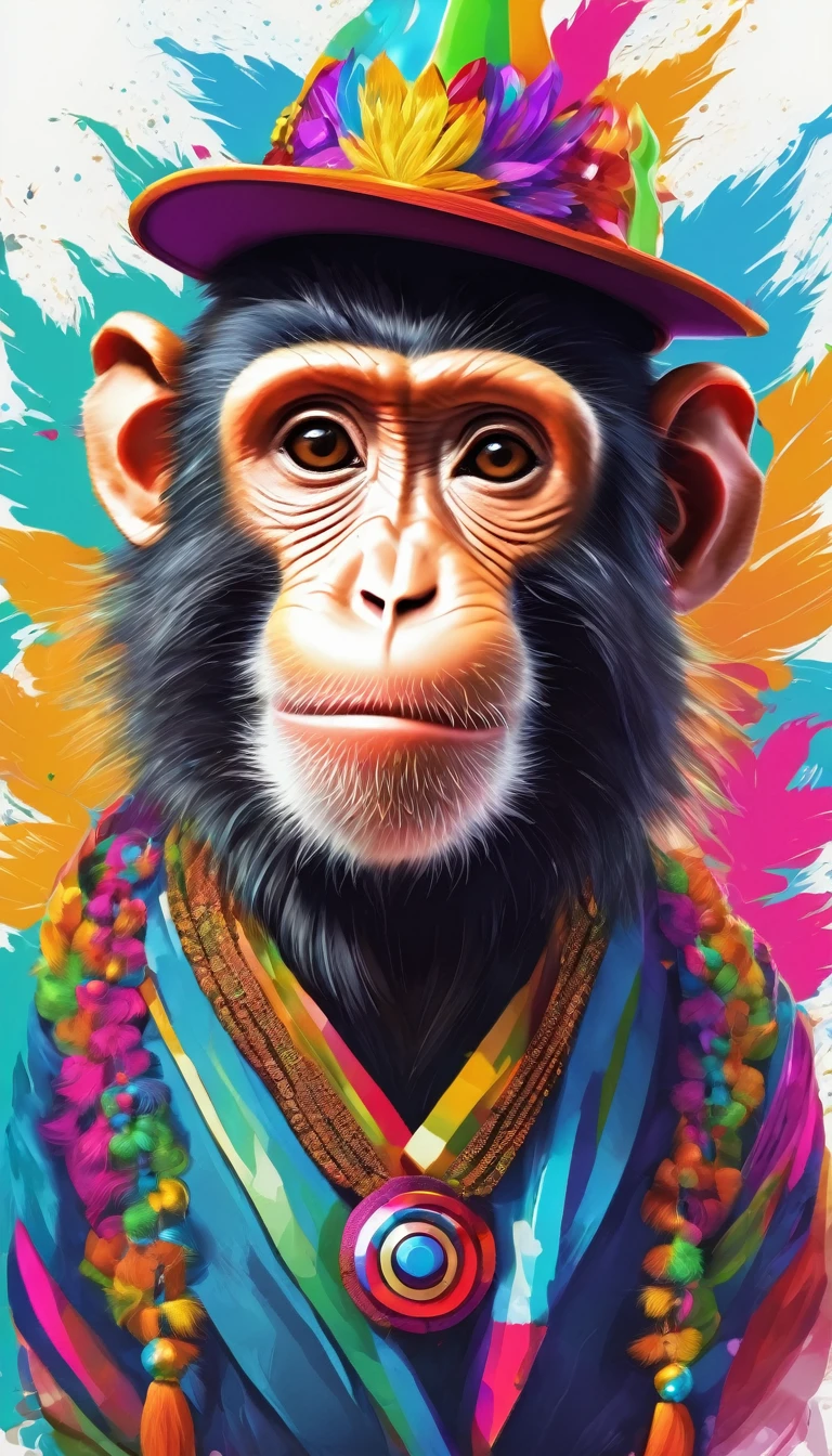 Create an NFT of the famous monkey with colorful hat
