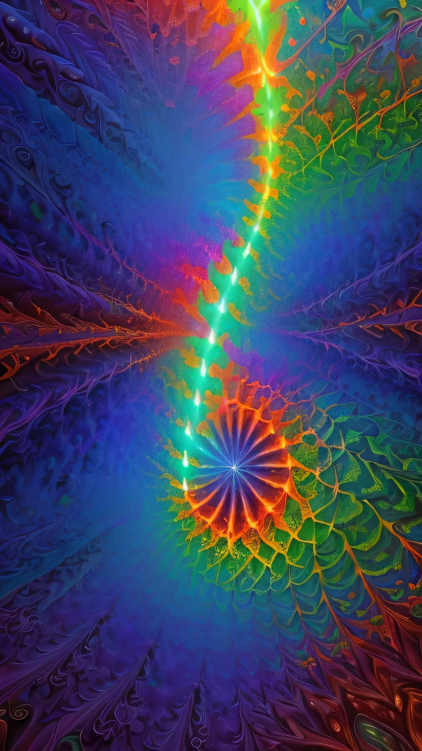 ((surrealism style)), (colorful magical energy flowing through the air, repeating fractal patterns, trippy:1.5), (rickety wooden building:1.1), (by a vast water fall in the dense jungle:1.3),, ((best quality)), ((masterpiece)), ((ultra realistic)), beautiful intricately detailed soft oil painting,