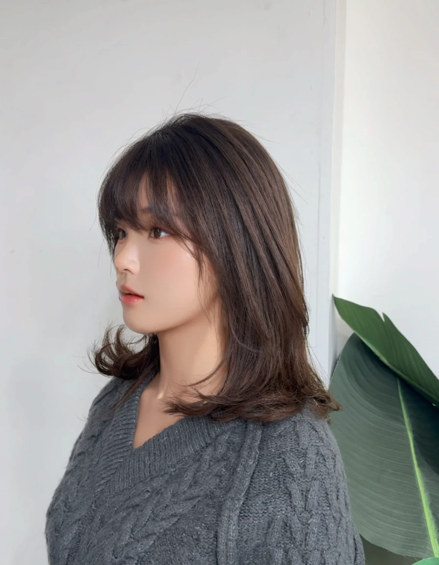 Best Quality, 8k, Masterpiece, (Portrait: 1.3), (photo realistic:1.4), (hyper realistic:1.4), Sharp Focus, looking at viewer, (smoother lighting:1.1), (increase cinematic lighting quality:0.9), realistic lighting, backlighting, light on face, ray trace, (brightening light:1.2), (Increase quality:1.4), sharp detail, (best quality real texture skin:1.4), finely detailed eyes, black_eyes, finely detailed face, 25 year old Korean woman