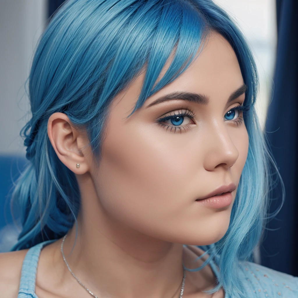 Blue hair girl noraml