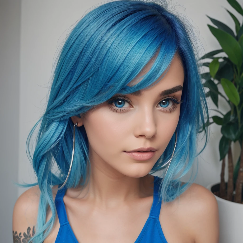 Blue hair girl noraml