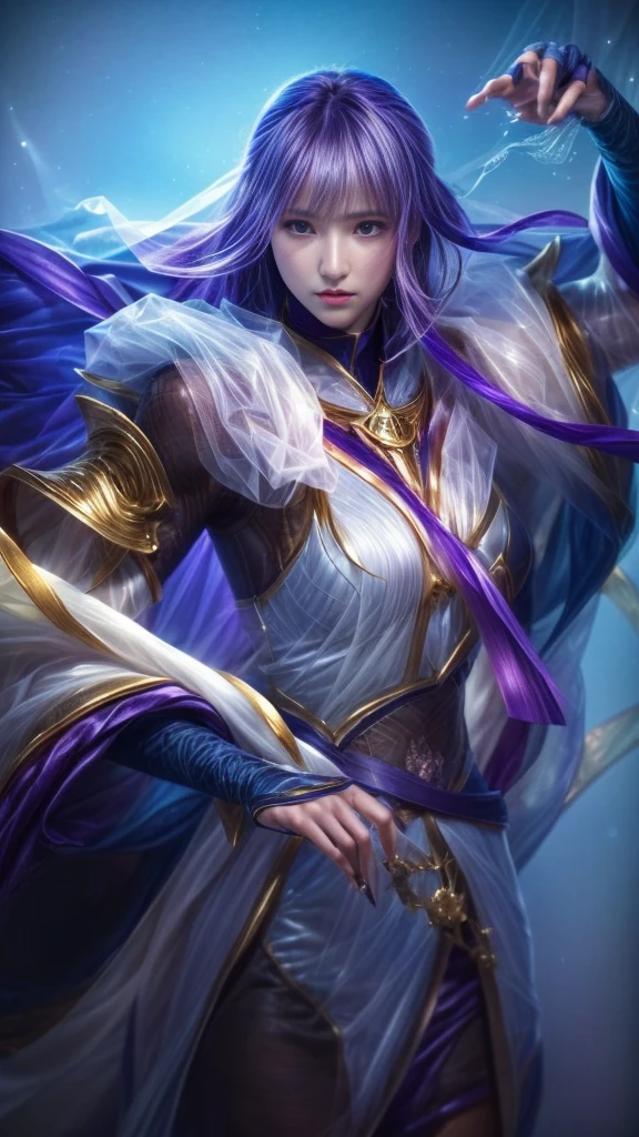 a close up of a woman with transparent veil and purple hair, portrait knights of zodiac girl, extremely detailed artgerm, artgerm. high detail, by Yang J, artgerm detailed, artgerm lau, ig model | artgerm, style of artgerm, ! dream artgerm, style artgerm