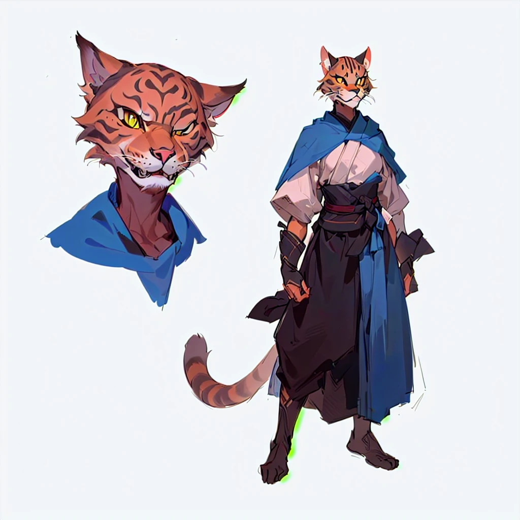 there is a cat next to the man, anthro cat, an anthro cat, anthropomorphic cat, anthro concept art, unrealistic character concept, Monk Tabaxi, The concept of a fantasy character, Anthropomorphic cat ninja, anthro art, Anthropomorphic cat, realistic character concept, character concept art, senior concept artist