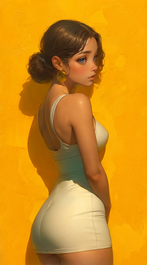 (best quality, masterpiece:1.2), illustration by artgerm and norman rockwell, attractive woman, perfect body, huge breasts, nice ass, hyperfeminine curves, cute and playful, emotive expression