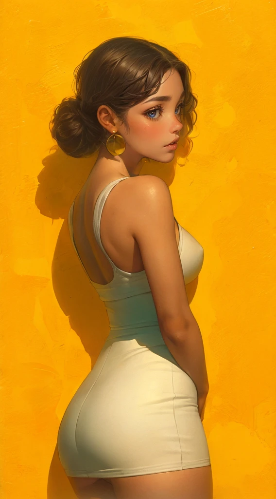 (best quality, masterpiece:1.2), illustration by artgerm and norman rockwell, attractive woman, perfect body, huge breasts, nice ass, hyperfeminine curves, cute and playful, emotive expression