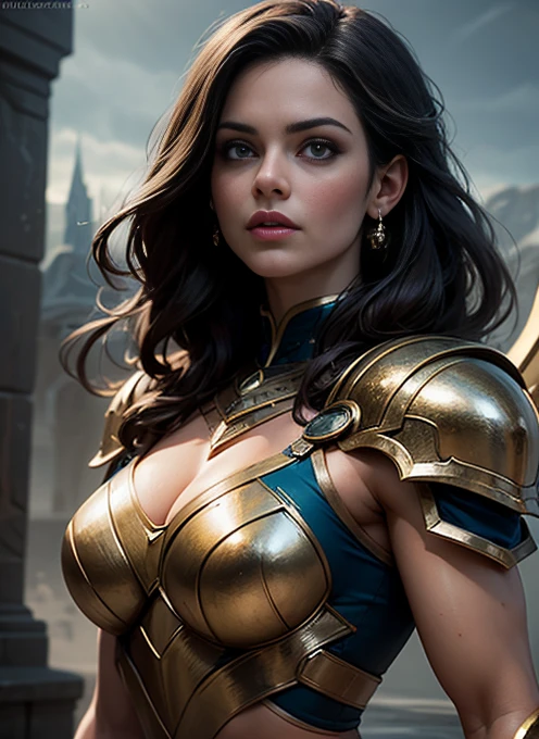 Erica Durance as a Asgard，Valkyrie，Muscular woman, Lady Knight，anatomical correct，epic fantasy digital art，tmasterpiece，8K，high-definition resolution，detailed drawing，top-quality，, Epic composition, muscular body
