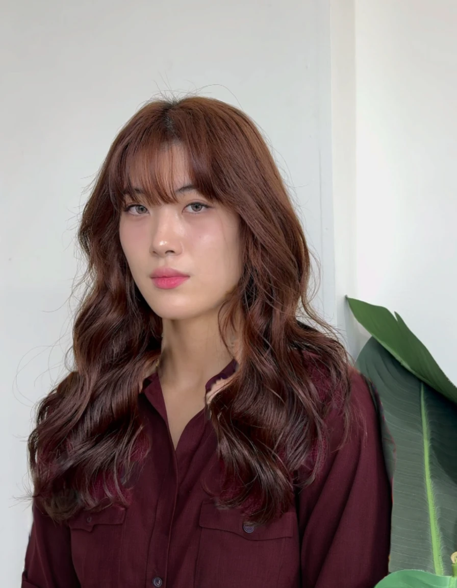 Best Quality, 8k, Masterpiece, (Portrait: 1.3), (photo realistic:1.4), (hyper realistic:1.4), Sharp Focus, looking at viewer, (smoother lighting:1.1), (increase cinematic lighting quality:0.9), realistic lighting, backlighting, light on face, ray trace, (brightening light:1.2), (Increase quality:1.4), sharp detail, (best quality real texture skin:1.4), finely detailed eyes, black_eyes, finely detailed face, 25 year old Korean woman, (white formal_shirt:1.4), (Create an image maintaining the original base model hairstyle:1.5)