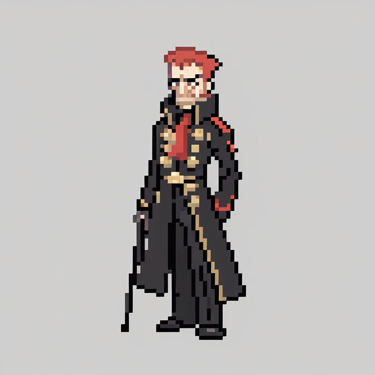 commissar Ciaphas Cain with long coat. simple background