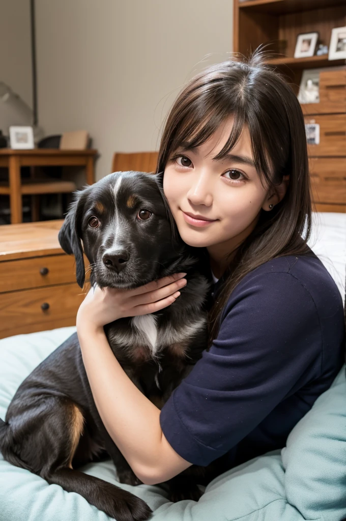 1 girl,18 years old,\(dog\)