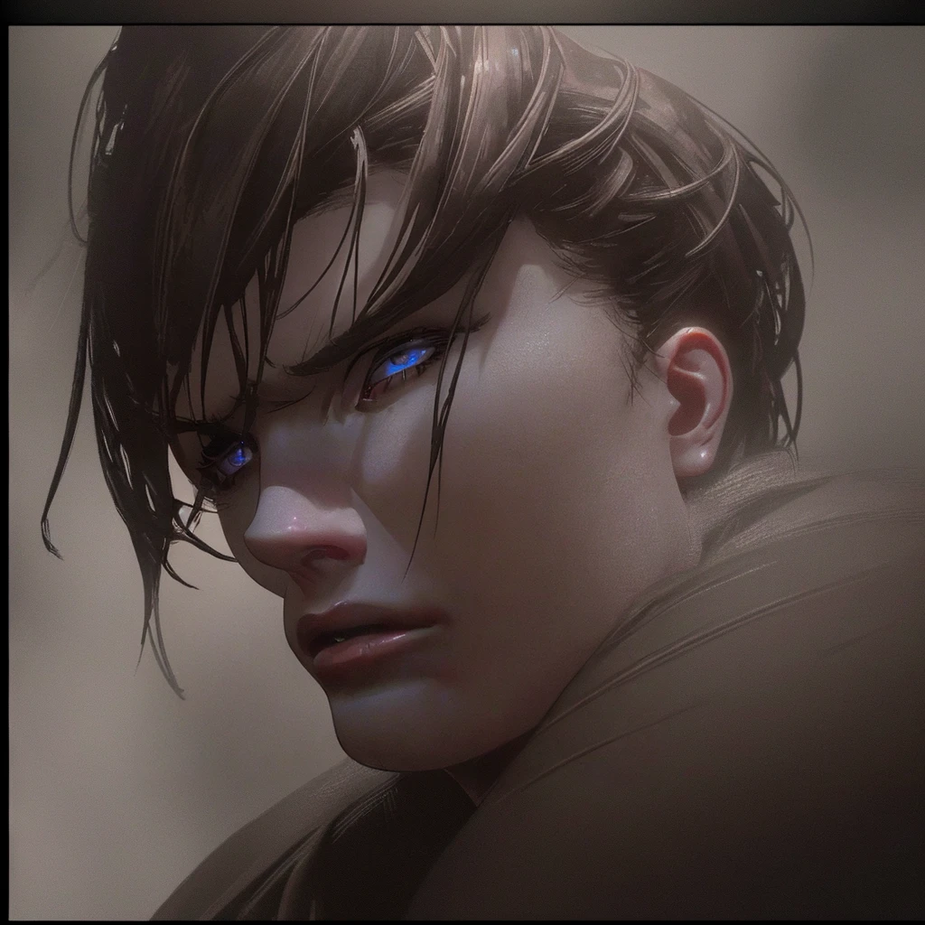 a highly detailed portrait of a young man, 1 man, beautiful detailed eyes, beautiful detailed lips, extremely detailed face and features, longeyelashes, handsome, serious expression, looking directly at camera, dark hair, leather jacket, dramatic lighting, cinematic, moody, dark and gritty, (best quality,4k,8k,highres,masterpiece:1.2),ultra-detailed,(realistic,photorealistic,photo-realistic:1.37),dramatic chiaroscuro lighting,cinematic composition,rich color palette,volumetric fog