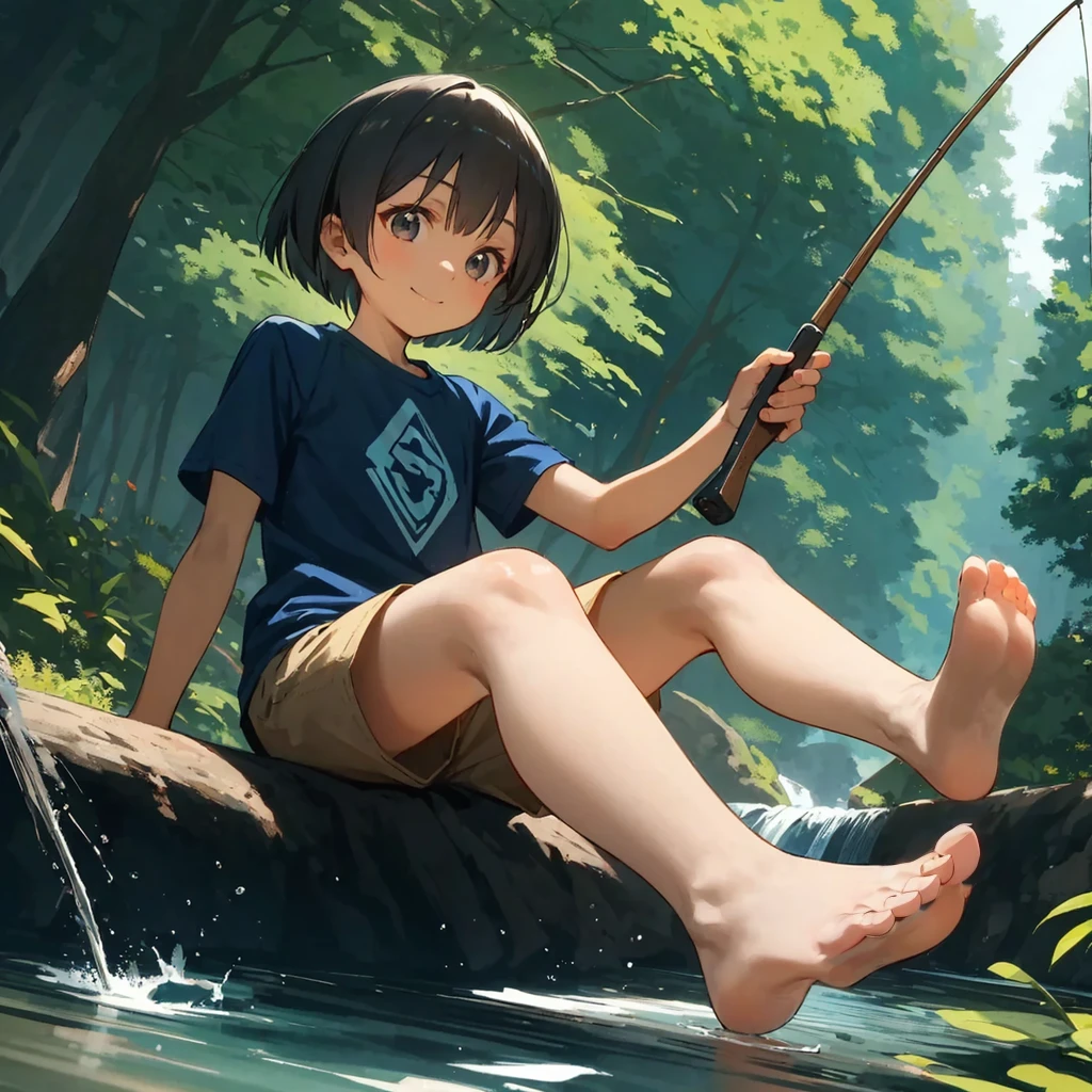 girl, burgundy short hair, lime green eyes, big eyes,droopy eyes,slender body,small breast,  tanabata,bumboo,night,casual clothes,Profile