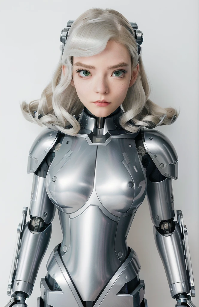 Anime - Styled woman in a futuristic suit with a big breast, cyborg - girl with silver hair, cute cyborg girl, mulher ciborgue de アニメ perfeita, cyborg - girl, アニメ mangá robô!!  アニメ, cyborg girl, linda cyborg girl, アニメ robótico misturado com orgânico, アニメ cyborg, robot girl, perfect android girl, girl with mecha cybernetic armor