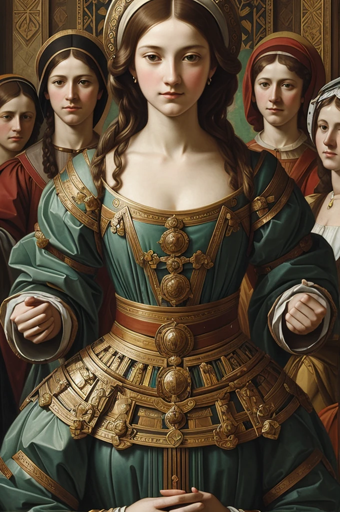 Art creations with modular repetition design inspired by beautiful Renaissance paintings 
