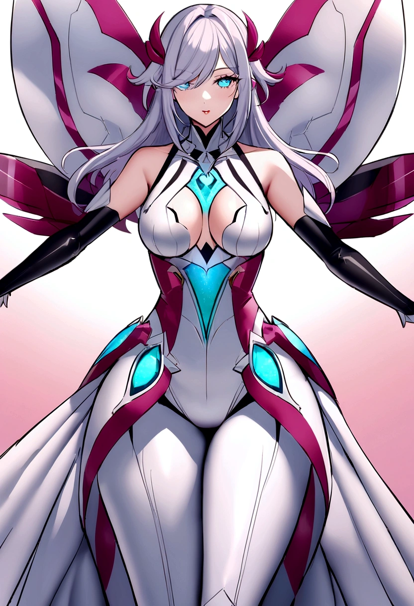 Genera una imagen de una waifu de anime con un giro futurista y una dosis de sensualidad. Its body is a perfect blend of aerodynamic lines and seductive curves, encapsulating the aesthetics of an advanced world in technology and design. Her face combines avant-garde features with a classic beauty, creating a unique and attractive appearance. Los ojos de esta waifu brillan con una luz futurista, Reflecting the innovation and mystery of tomorrow. Su cabello, with holographic color flashes, fluye en patrones elegantes y audaces, creando un contraste llamativo con su piel impecable. His clothing is composed of futuristic materials and avant-garde lines that enhance his figure., while evoking an aura of intrigue and seduction, Con actitud segura y confiada, This waifu embodies the vision of the future where technology and beauty are provocatively intertwined.. Her futuristic style and magnetic sensuality make her an unforgettable icon in the world of anime., A figure that captivates the eye and imagination, big bresat, big ass,