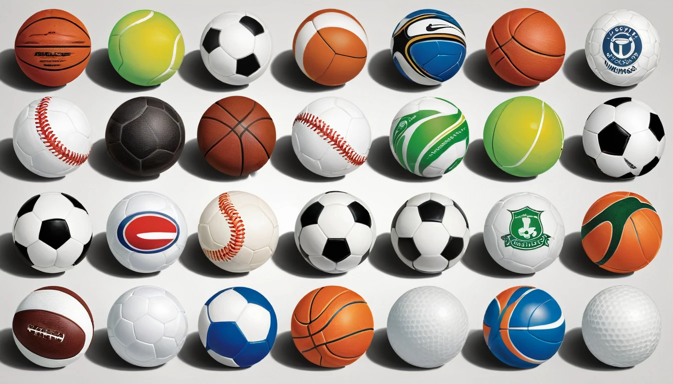 a group of different types of sports balls on a white background, sports logo, some spherical, ball, sports setting, sport, sports, clubs, by Jesse Richards, sports photo, spheres, by Gavin Hamilton, logos, by Steve Prescott, my rendition, vectorised, by Kev Walker, by Paul Bird, graphic art, a green, cups and balls