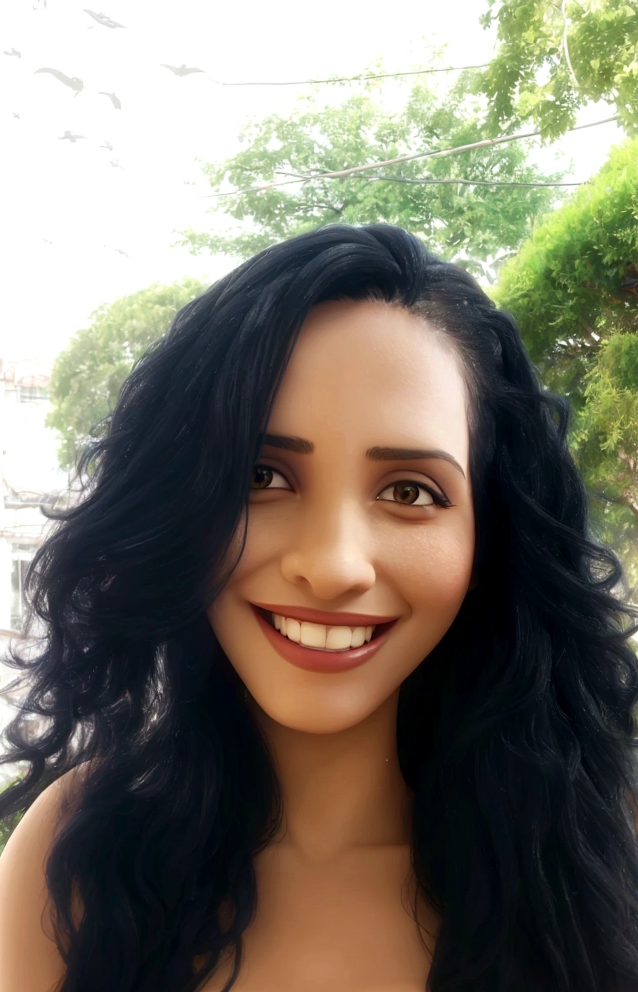 smiling woman with long black hair and a black top, profile image, malika favre, foto de perfil com headshot, inspired by Maria Helena Vieira da Silva, alanis guillen, by Maria Helena Vieira da Silva, 30-year-old woman from cuba, powder Nándor Katona, headshot, dayanita singh, professional profile photo