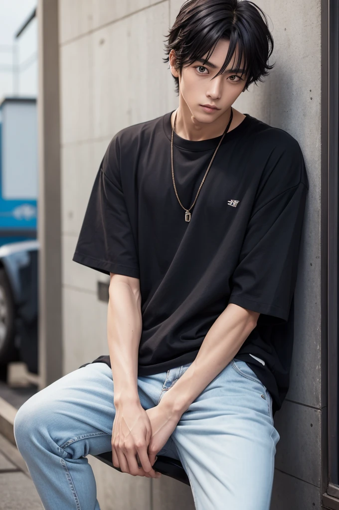name: Jokuro JoestarPhysical Description:kor: 16 yearsHeight: cerca de 1,75mPhysical Constitution: Jokuro has a lean and athletic physique, reflecting your youth and vigor.body hair: Your hair is dark in color, maybe a deep brown, with a modern and laid-back style.eyeballs: Your eyes are intense and expressive in color., usually conveying determination and curiosity.Clothing: Jokuro usually wears casual clothes, typical of a Japanese high school student, but your style can occasionally reflect a touch of unique personality.