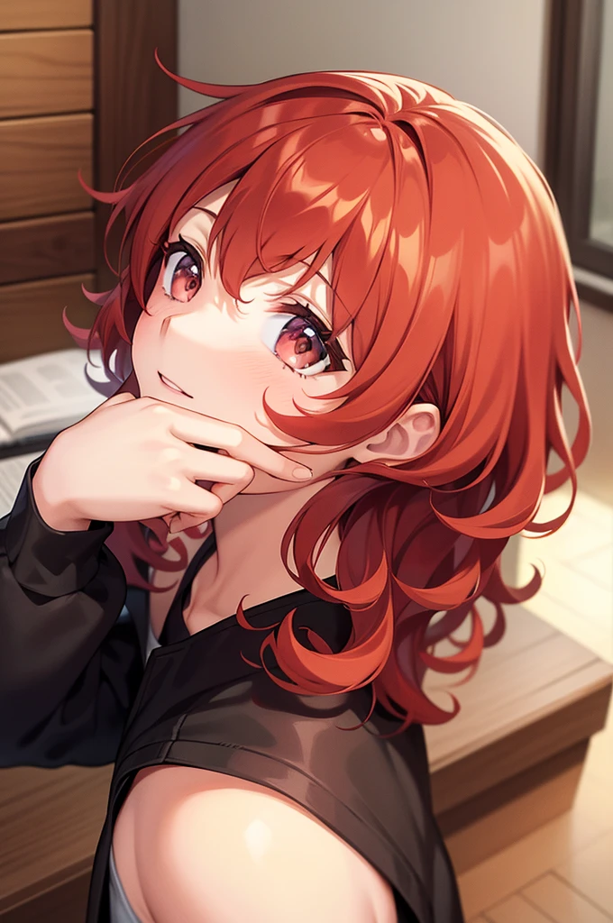 curly red hair, Eye Brown, brunette cor