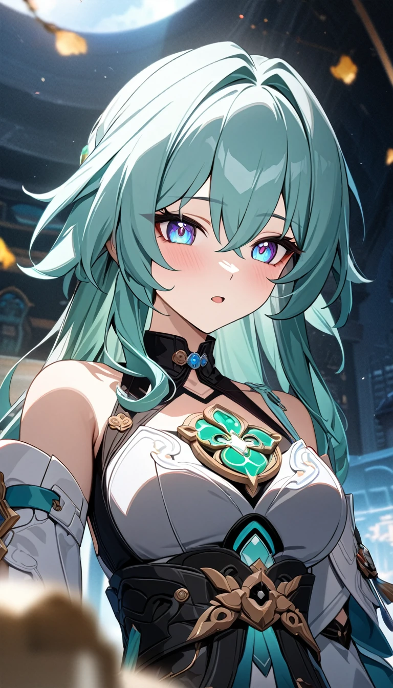 (masterpiece), best quality, ultra-detailed, 1024k UHD wallpaper, ultra-high resolution, depth of field, HDR, (extremely detailed CG 1024k wallpaper), Detailed face, Detailed Clothes, Ultra HD Photo, 1girl, jade, honkai star rail, (newest anime art style)
