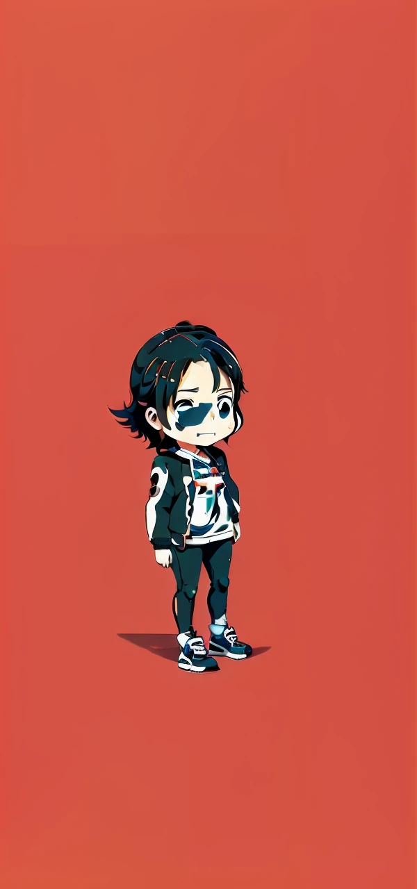 anime girl with orange and white jacket and black jacket surrounded by stickers, anime mecha aesthetic, anime style 4 k, anime graphic illustration, mecha asthetic, anime robotic mixed with organic, digital anime illustration, anime style illustration, cute art style, anime manga robot!! anime girl, anime illustration, anime style artwork, digital cyberpunk anime art, fully robotic!! girl