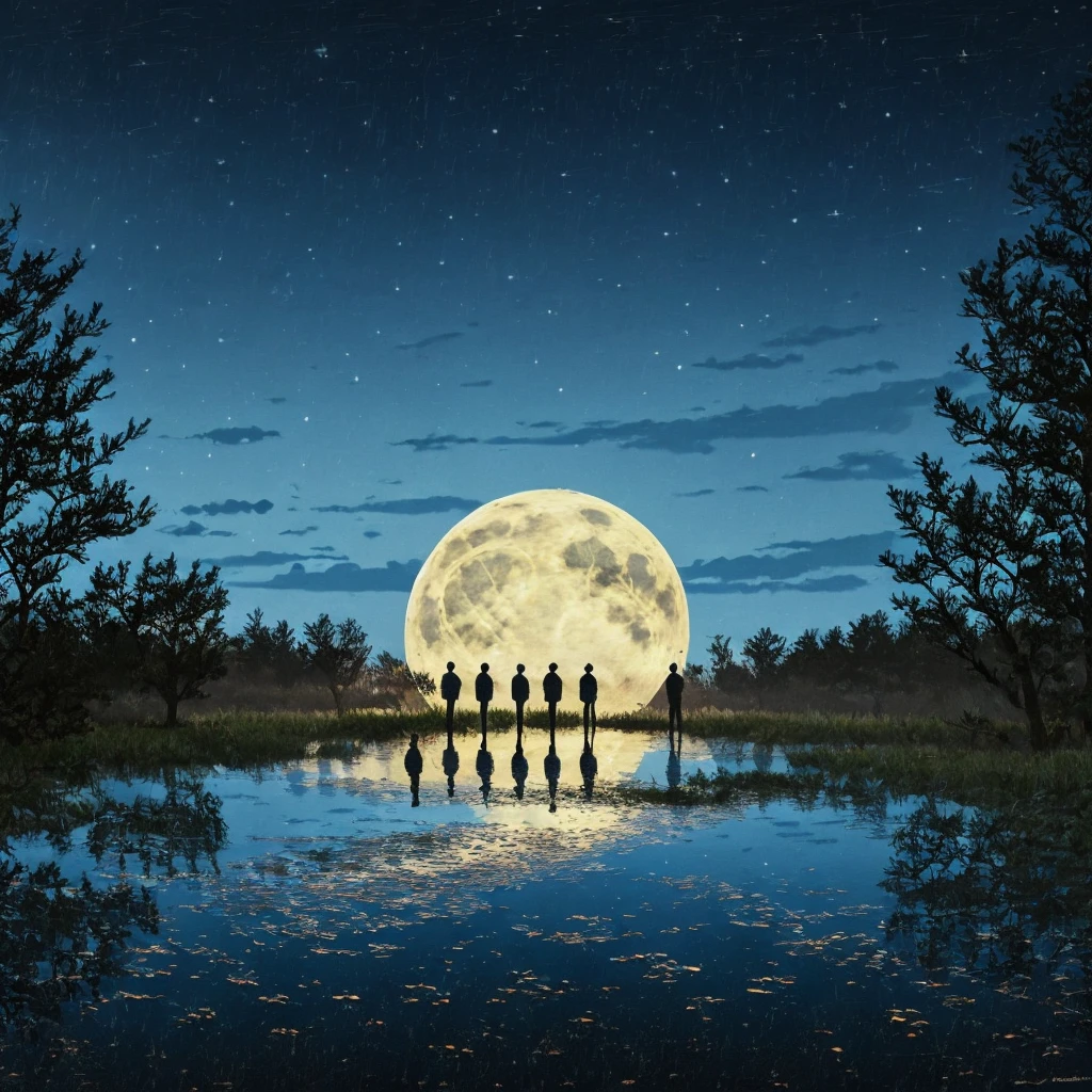 a dark night sky with stars and clouds and a full moon, a digital painting by Li Mei-shu, tumblr, space art, bright moonlight and stars, starry-night!!!!!!!!!!!!!!!!!!!!, moon and stars, the moon and stars, ✨🕌🌙, stars glistening in the night, dark and stars in the background, moonlit night sky, dreamy night