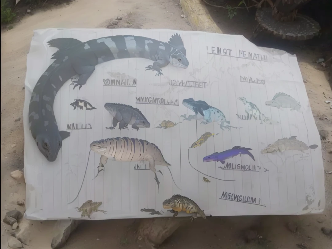 Megalania hybrid, Gila Monster, chameleon, Anolis, crow, Yellow Scorpion, Loggerhead Turtle, Açu Alligator and Orca