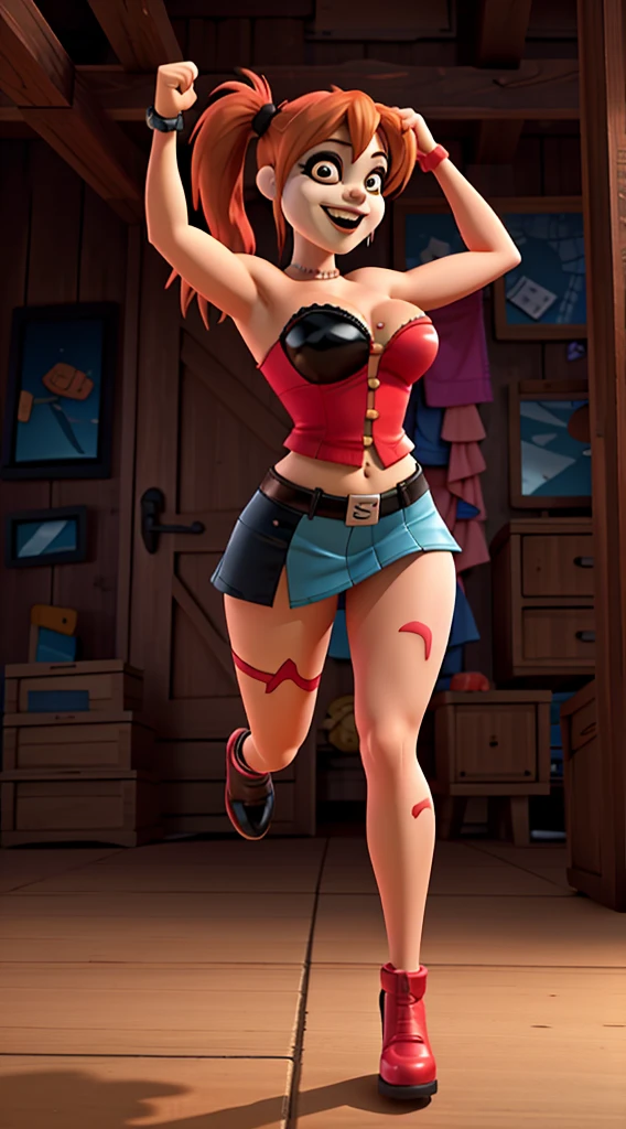 full body,action pose, harley quinn, skirt, mushrooms, woman, (((from below))), busy forest, foreshortening, (seductive pose), laughing, crazy pose, large breasts, happy,, photorealistic, masterpiece, realistic, high contrast, hyper detailed, best quality, ultra high res, photorealistic, high resolution, detailed,woman, (((from below))), busy forest, foreshortening, (seductive pose), laughing, crazy pose, large breasts, big , huge breasts,happy, blonde hair , photorealistic, masterpiece, realistic, high contrast, ugn kata, hyper detailed, best quality, ultra high res, photorealistic, high resolution, detailed