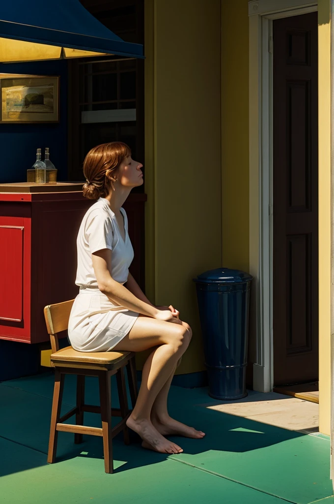 An Edward Hopper style image with the title, The meditation "the 1 to impact the whole" 