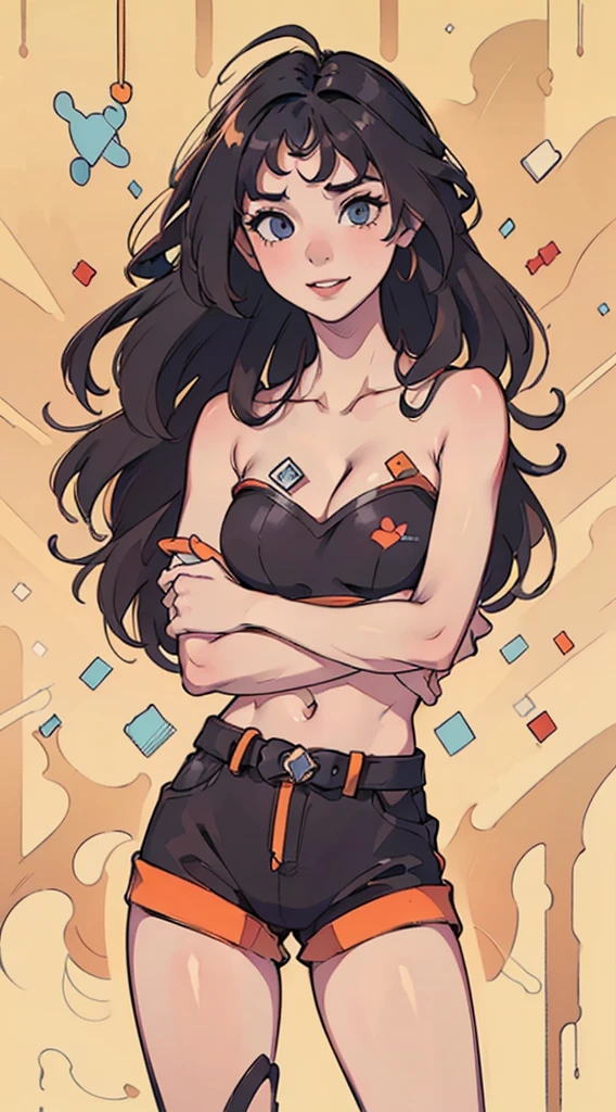 (best quality,4k,8k,highres,masterpiece:1.2),ultra-detailed,(realistic,photorealistic,photo-realistic:1.37),illustration by artgerm and gerald brom, attractive woman, perfect body, big smile, dark sunglasses, hyperfeminine curves, cute and playful pose, vibrant, expressive