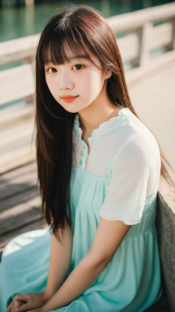 RAW photo of 1girl, 16 years old, red high-neck dress, neutral background, 8k uhd, dslr, soft lighting, high quality, film grain, Fujifilm XT3, 