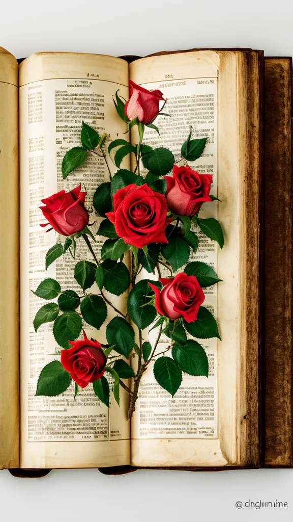 Bible with roses beside