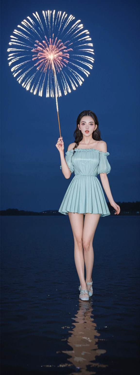 realistic,score_9, score_8_up, score_7_up, 
  1girl, 独奏, ((off shoulder clothes)), In the depths of Wonderland，The moonlight falls like water，foggy room，The figure of the heroine is vaguely visible，Just like the fairy in the painting，Slender sexy legs，Very nice legs，Leaking sexy legs，Big breasts，Beautiful with a hint of mystery。Her face is beautiful and delicate，Like finely carved jade，Showing otherworldly beauty。The eyebrows are picturesque，The waves in my eyes are like twinkling stars，Show the light of perseverance and wisdom。The bridge of the nose is straight，Lip color like cherry，The slightly raised corners of the mouth reveal confidence and calmness。Her face is well defined，The skin is as fair as jade，Reveals a healthy glow，Just like a fairy, she never eats fireworks in the world。Her makeup is light and delicate，Not too much embellishment，But enough to show her temperament and charm。Light-colored foundation brings out the transparency of the skin，A light eyebrow pencil outlines her perfect eyebrow shape，Eye makeup is eye shadow and eyeliner，Make her eyes brighter and more energetic。Lips painted with grace lipstick，Adds a bit of charm and sophistication。Her clothes are graceful and chic，Clothes flutter，It seems like it will be blown up by the wind at any time，drifting into the distance。Without losing grace，Also showed her extraordinary skills。Rocking with her movements。Her hair is tied back casually，Secure it with a hosta，A few strands of hair are fluttering gently in the wind，Adds a bit of softness。Her figure is looming in the fairyland，宛如一道big breastsbeautiful的风景线，attracted everyone&#39;s attention。She seems to be a fairy in wonderland，big breastsbeautiful、grace、mystery、and full of power。
