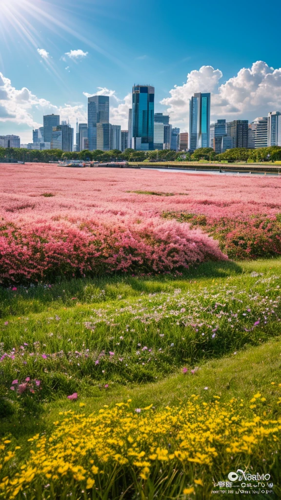 a close up of a field of flowers with a sky in the background, god's rays highly detailed, rays of life, god's rays, rays of god,    there is a picture of a beach with a pier in the distance, today\'s featured photograph 4k, clouds and wings and waves, clouds and waves, oceanside, crisp lines, harmony of swirly clouds, epic blue sky,    a view of a city with tall buildings and a green park, tokyo japan, tokyo city, tokyo city in the background, tokio, tokyo, japanese city, tokyo prefecture, new tokyo, aerial view of a city, tokyo in the background, bird's eye view of a city, modern tokyo, japanese downtown, osaka skyline background, in tokio, shinjuku seascape, heaven on earth, wide angle landscape photography, epic wide angle, wispy clouds, big sky, big blue sky god sun rays, few sun rays, rays of god shining from above, rays of the sun, sun rays at sunset, rays of sunlight, godly light, rays of sunlights, rays of sun
