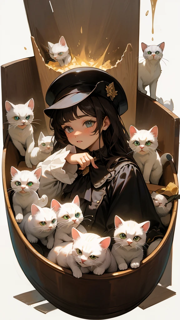  poured and with a hat and with kittens and puppies