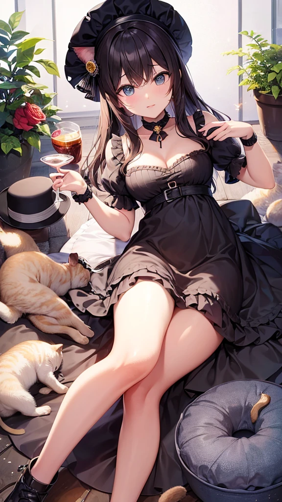  poured and with a hat and with kittens and puppies