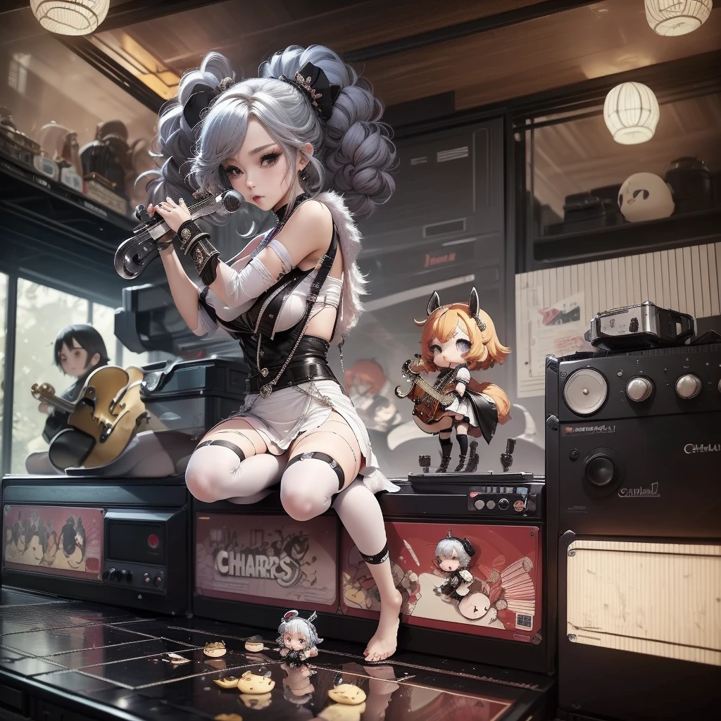 masterpiece、top-quality、ultra-detailliert、(Chibi Chara musicians:1.2)、(Artist Photography Flavor Images:1.2)、band vocals、