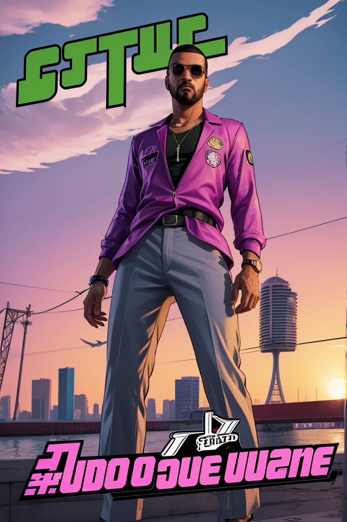 Logo do GTA VICE CITY, but instead of "CITY" you put "Fude"