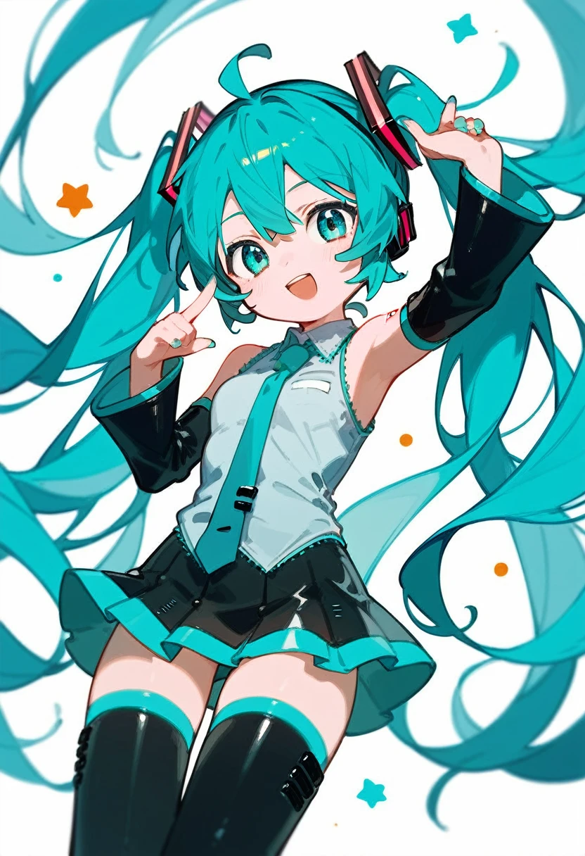 Draw hatsune miku in chibi kawai style