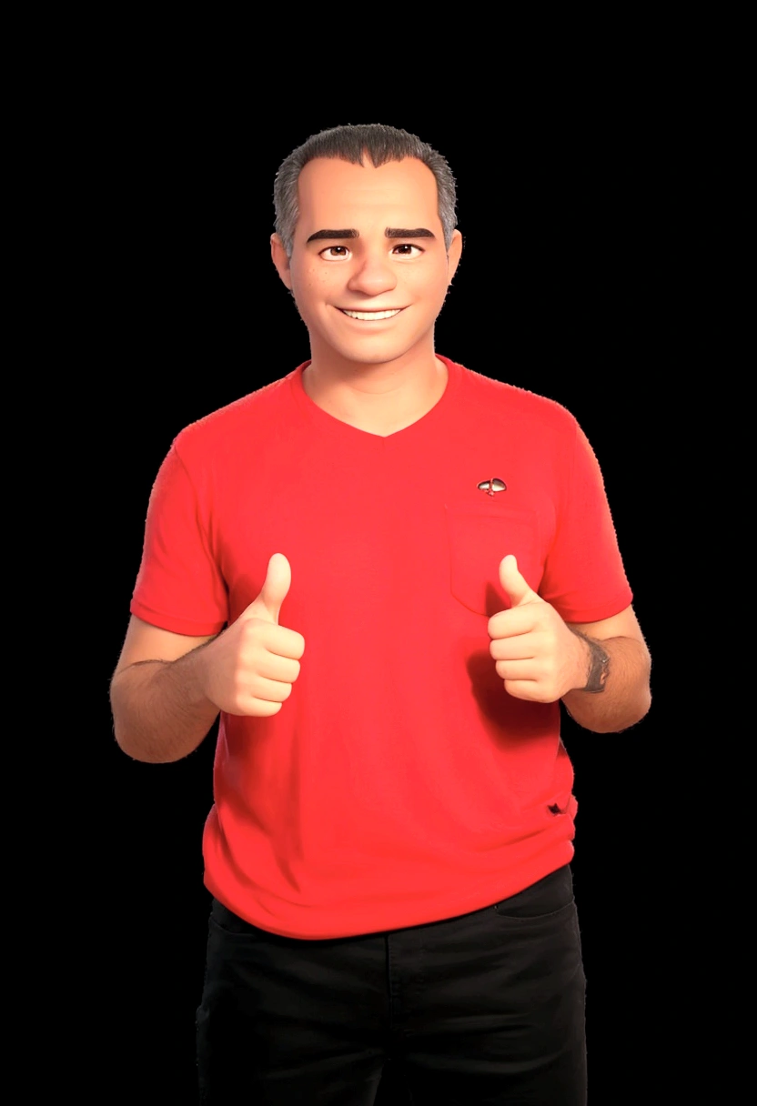 a man in a red shirt giving a thumbs up, edu souza, david rios ferreira, frontal image, Ted Nasmit, caio santos, dan dos santos, luiz escanuela, icaro carvalho, by Alexander Fedosav, amr elshamy, joe alves, vitor maristane, Herald Ortega, alex miranda, emad mostaque