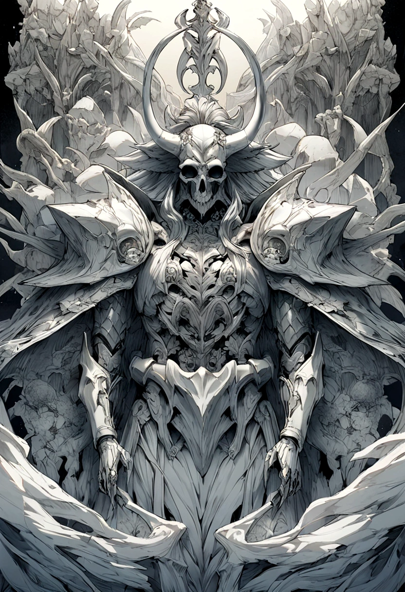 man in white ice armor + Dragao handles + skull death+ devil&#39;s chifre