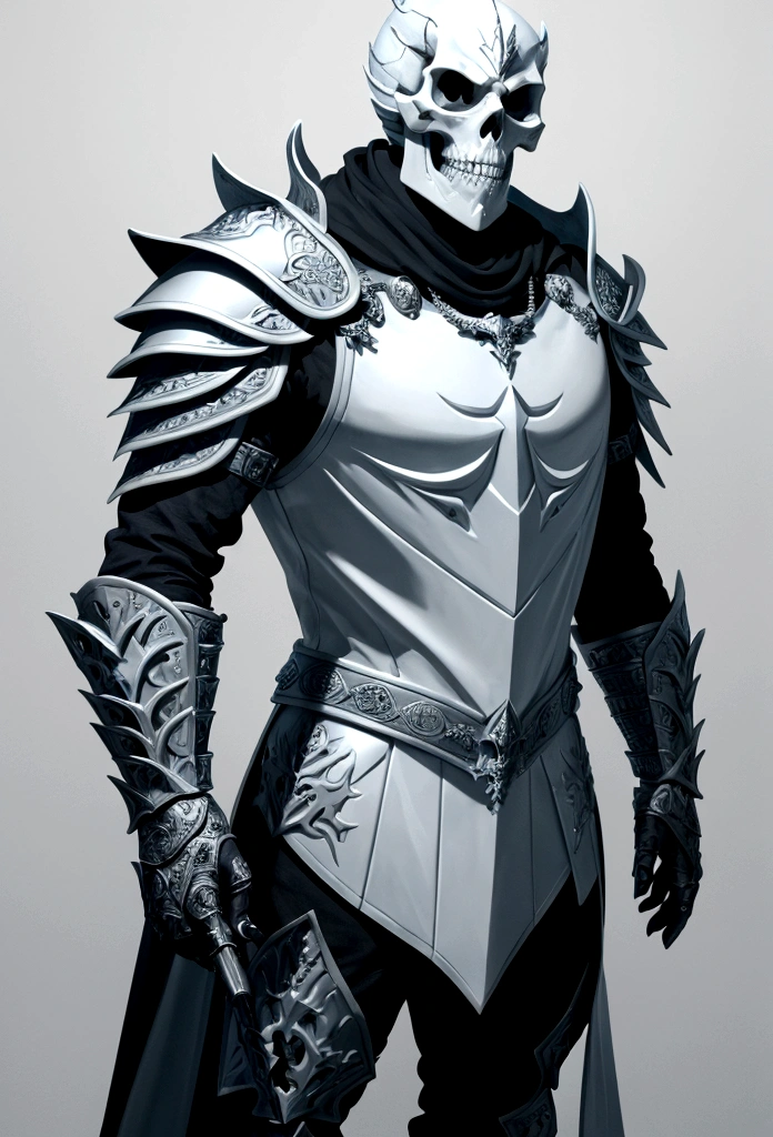 man in white ice armor + Dragao handles + skull death+ devil's chifre