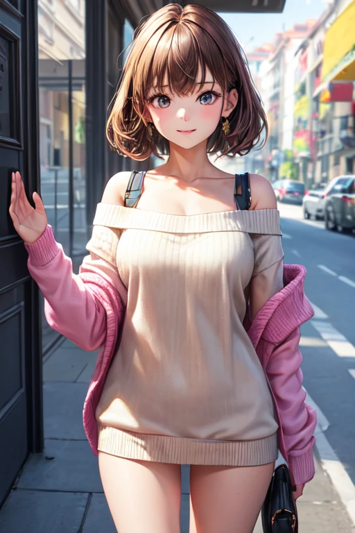 ((best quality)), ((masterpiece)), (Detailed), 1 girl, Off-the-shoulder sweater,