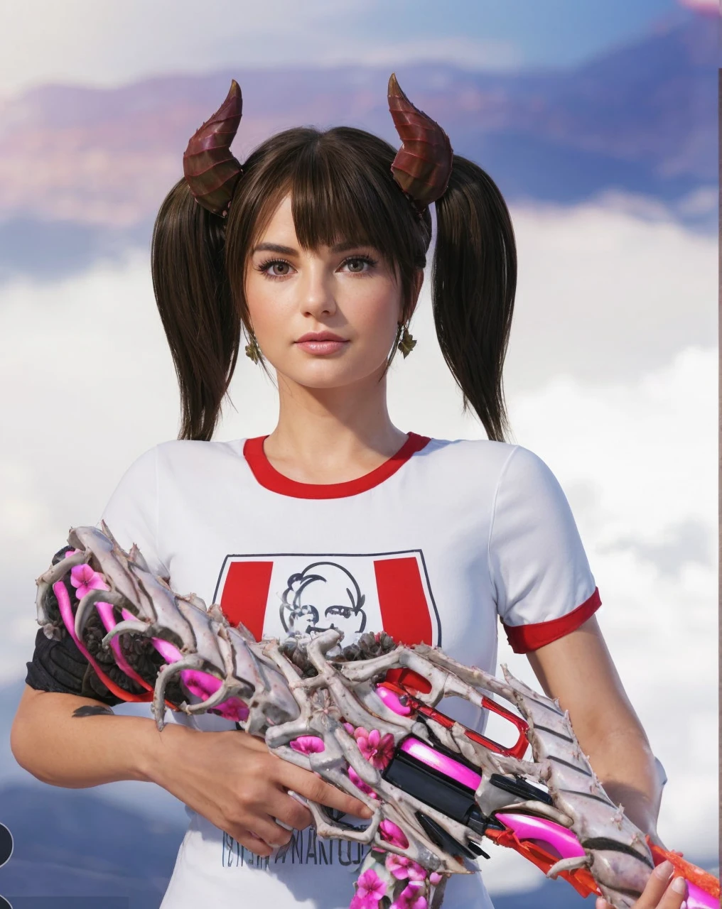 High resolution, 4k image quality, high detail, masterpiece, realistic skin, anatomically correct, sharp, ((flowering succulents, plants and flowers background)), ((white skinned, mixed culture woman 29yo)), alone, ((face details)), , light brown hair, Curvy body type, eye contact with blue colo, facing the center of the screen, blush cheeks, Close your mouth, sexy shot