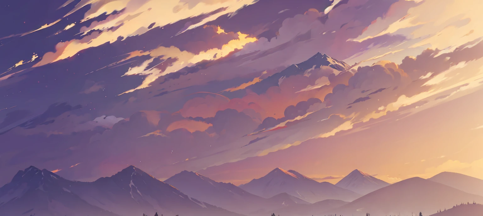 dawn time, daybreak sky, dark morning, mountain silhouette farr away,