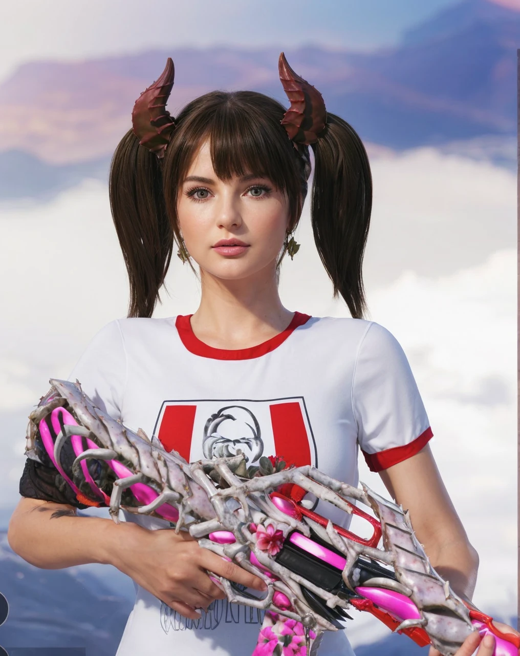 High resolution, 4k image quality, high detail, masterpiece, realistic skin, anatomically correct, sharp, ((flowering succulents, plants and flowers background)), ((white skinned, Russian woman 29yo)), alone, ((face details)), , light brown hair, Curvy body type, eye contact with blue colo, European nose, facing the center of the screen, blush cheeks, Close your mouth, sexy shot
