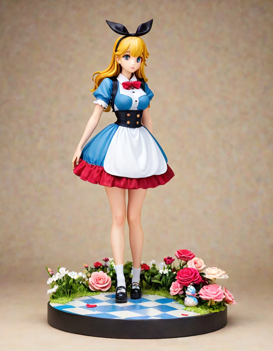 BREAK Perfect Anatomy、(High resolution:1.2)、Incredible illustrations、(Cute illustrations:1.2)、(Beautiful background) Alice in Wonderland,(a girl, 1.5meters, 40kg),Full body view(nendroid)