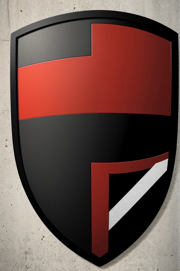 Soccer shield with red and black colors with letter A on the front 