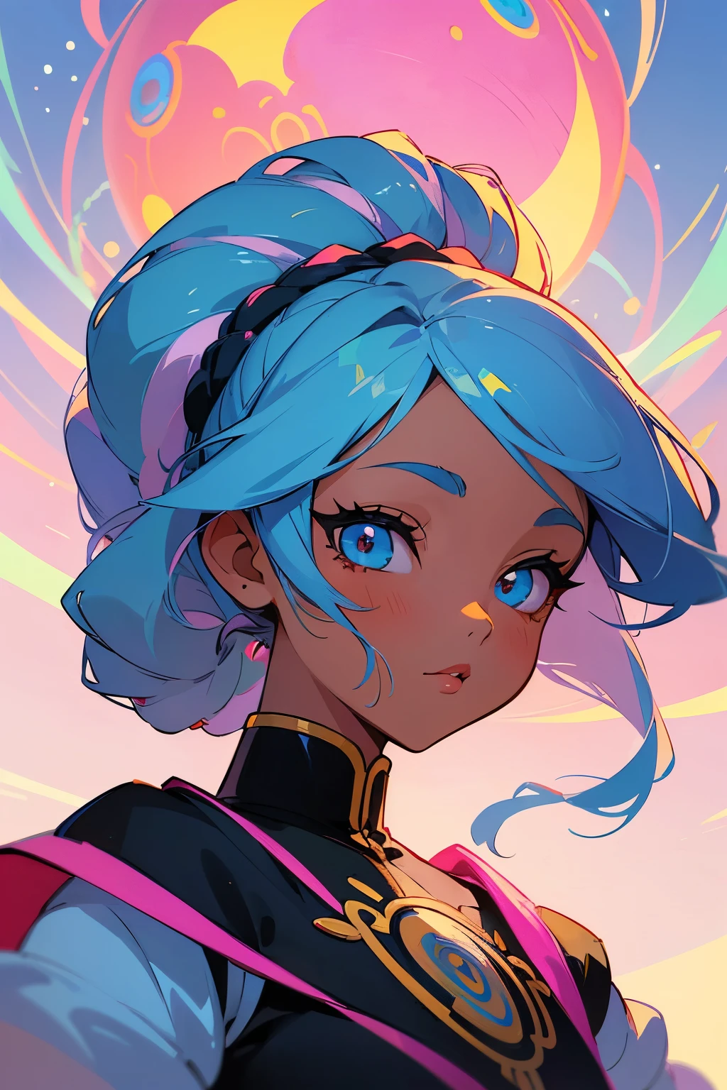 a drawing of a woman with a braid in her hair, stunning art style, Retrato de RossDraws, :: rossdraws, rossdraws | afrofuturism, Ross Draws 1. 0, anime manga black girl, vibrant rossdraws cartoon, Ross Draws 2. 0, in digital illustration style, Ross Draws 2. 5, trends in art, pintura digital rossdraws